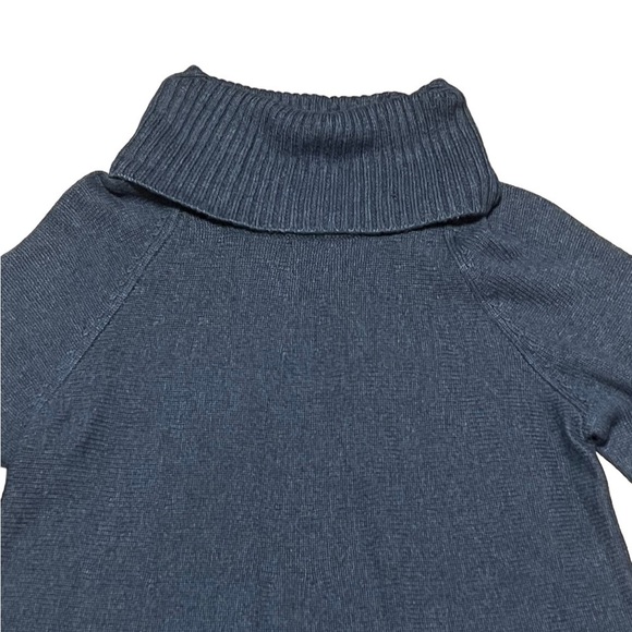 Soft Surroundings navy and blue wool angora blend cowl neck sweater dress - Picture 3 of 8